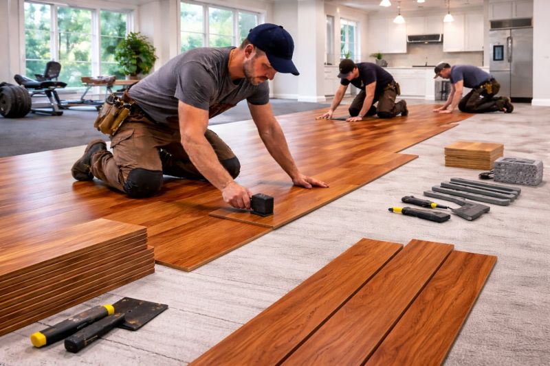 Cherry Floor Installation in Ramona, CA