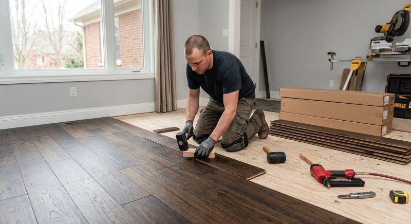 Dark Wood Floor Installation in Carlsbad, CA
