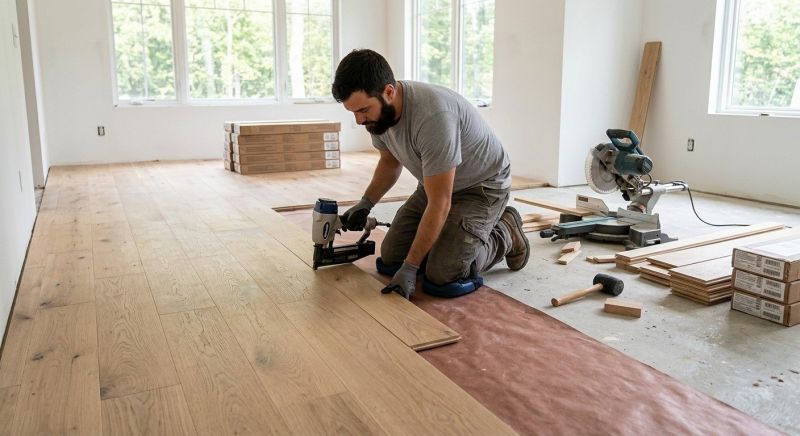 Oak Floor Installation in Solana Beach, CA